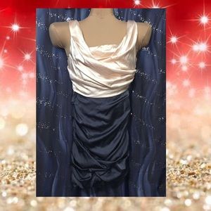 Sexy draped color block midi